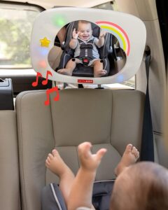 Baby car mirror with lights and music